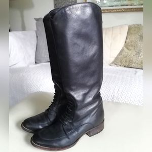 Black Leather Riding Boot